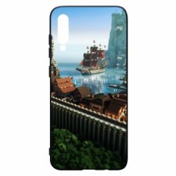 Чехол для Samsung A70 Minecraft beautiful town - PrintSalon