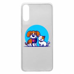 Чехол для Samsung A70 Собачка и котик - PrintSalon