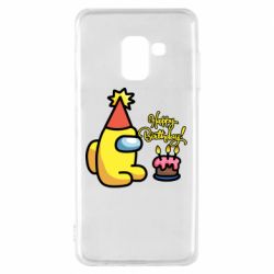 Чохол для Samsung A8 2018 Among Us Happy Birthday - PrintSalon