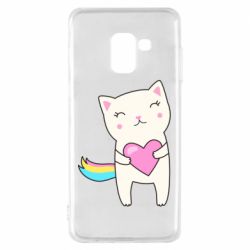 Чехол для Samsung A8 2018 Cute cat with heart