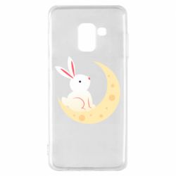 Чехол для Samsung A8 2018 Cute rabbit on the moon - PrintSalon