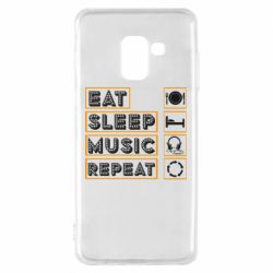 Чехол для Samsung A8 2018 Eat sleep dj repeat. - PrintSalon