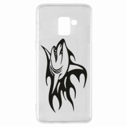 Чехол для Samsung A8+ 2018 Flaming shark - PrintSalon