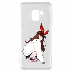 Чехол для Samsung A8 2018 Genshin Impact Amber - PrintSalon