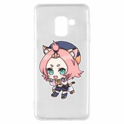 Чехол для Samsung A8 2018 Genshin Impact chibi Diona - PrintSalon