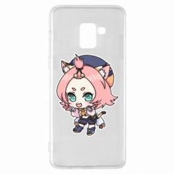Чехол для Samsung A8+ 2018 Genshin Impact chibi Diona - PrintSalon