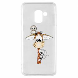 Чехол для Samsung A8 2018 Giraffe Owl and Mouse - PrintSalon