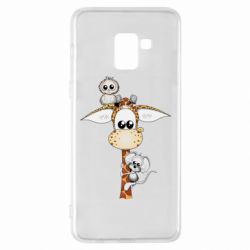 Чехол для Samsung A8+ 2018 Giraffe Owl and Mouse - PrintSalon