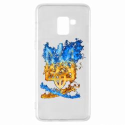 Чехол для Samsung A8+ 2018 Горящий гербу Украины - PrintSalon