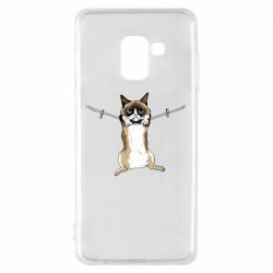 Чехол для Samsung A8 2018 Grumpy Cat On The Rope - PrintSalon