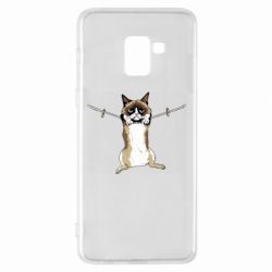 Чехол для Samsung A8+ 2018 Grumpy Cat On The Rope - PrintSalon