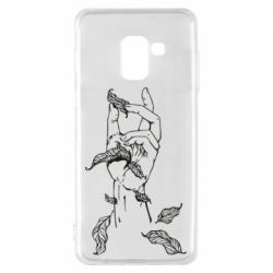 Чехол для Samsung A8 2018 Hand with leafs - PrintSalon