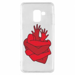 Чехол для Samsung A8 2018 Heart out of hands - PrintSalon