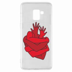 Чехол для Samsung A8+ 2018 Heart out of hands - PrintSalon