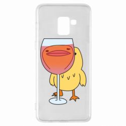 Чехол для Samsung A8+ 2018 Качка і келих вина - PrintSalon
