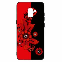 Чохол для Samsung A8+ 2018 Червоні квіти - PrintSalon