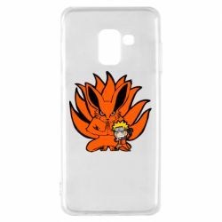 Чехол для Samsung A8 2018 Kurama And Naruto - PrintSalon