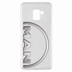 Чехол для Samsung A8+ 2018 Man metallic logo - PrintSalon