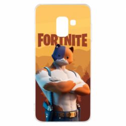 Чехол для Samsung A8 2018 Meowscles and logo