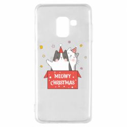 Чехол для Samsung A8 2018 Meowy Christmas ( present box ) - PrintSalon