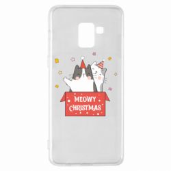 Чехол для Samsung A8+ 2018 Meowy Christmas ( present box ) - PrintSalon