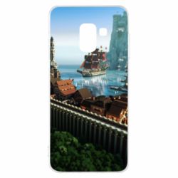 Чехол для Samsung A8 2018 Minecraft beautiful town - PrintSalon