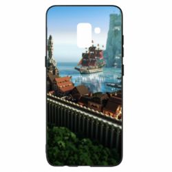 Чехол для Samsung A8+ 2018 Minecraft beautiful town - PrintSalon