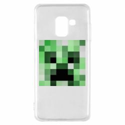 Чехол для Samsung A8 2018 Minecraft minimalist Creeper - PrintSalon