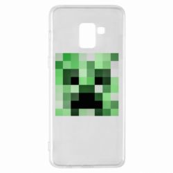Чехол для Samsung A8+ 2018 Minecraft minimalist Creeper - PrintSalon