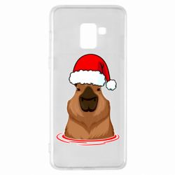 Чехол для Samsung A8+ 2018 Новогодняя капибара - PrintSalon
