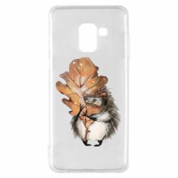 Чехол для Samsung A8 2018 Осенний ежик - PrintSalon