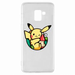 Чехол для Samsung A8+ 2018 Pikachu with ketchup - PrintSalon