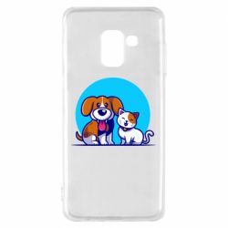Чехол для Samsung A8 2018 Собачка и котик - PrintSalon