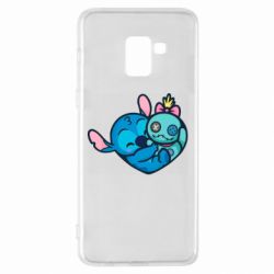 Чехол для Samsung A8+ 2018 Стич с куклой - PrintSalon