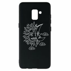 Чехол для Samsung A8+ 2018 Sun and Moon faces - PrintSalon