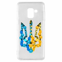 Чохол для Samsung A8 2018 Тризуб квіти Україна - PrintSalon