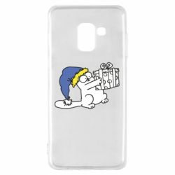 Чехол для Samsung A8 2018 Украинский кот саймона с подарком - PrintSalon
