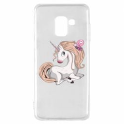 Чехол для Samsung A8 2018 Unicorn with bow tie - PrintSalon