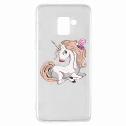 Чехол для Samsung A8+ 2018 Unicorn with bow tie - PrintSalon
