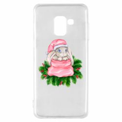 Чехол для Samsung A8 2018 Заяц Новогодний - PrintSalon