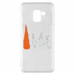 Чехол для Samsung A8 2018 Зайцы возле морковки