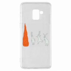 Чехол для Samsung A8+ 2018 Зайцы возле морковки - PrintSalon