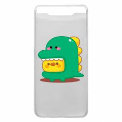 Чехол для Samsung A80 Уточка в костюме динозавра - PrintSalon
