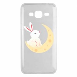 Чехол для Samsung J3 2016 Cute rabbit on the moon - PrintSalon