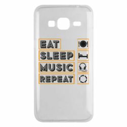 Чехол для Samsung J3 2016 Eat sleep dj repeat. - PrintSalon