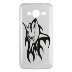 Чехол для Samsung J3 2016 Flaming shark - PrintSalon