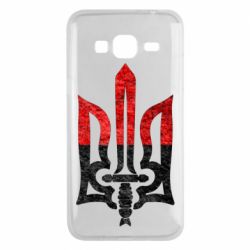 Чехол для Samsung J3 2016 Герб Украины красно-черный - PrintSalon
