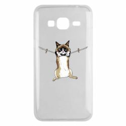Чехол для Samsung J3 2016 Grumpy Cat On The Rope - PrintSalon