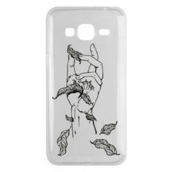 Чехол для Samsung J3 2016 Hand with leafs - PrintSalon