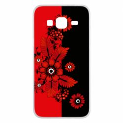 Чохол для Samsung J3 2016 Червоні квіти - PrintSalon